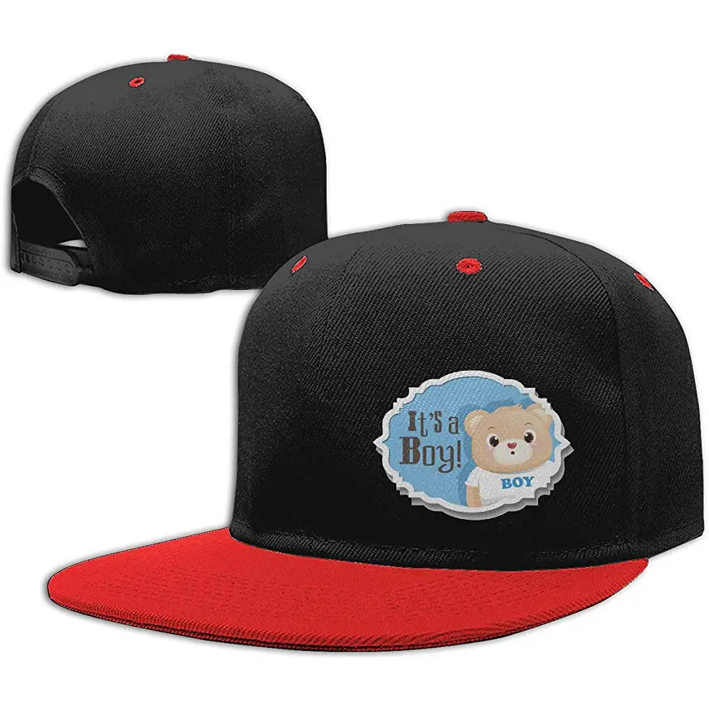 TSDFCCute медведь плоский козырек бейсболка, разработанный Snapback шляпа красный