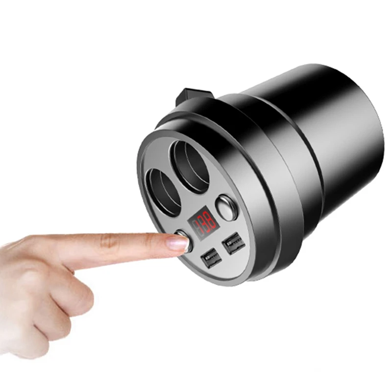 Universial 3.1A Dual USB Car Charger Charging Voltage Current Display With 2 Cigarette Lighter Socket For GPS DVR Car Accessary