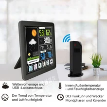LCD Display Wireless Colorful Weather Station Hygrometer Barometer Thermometer Weather Forecast Digital Snooze Alarm Clock LCD Display Wireless Colorful Weather Station Hygrometer Barometer Thermometer Weather Forecast Digital Snooze Alarm Clock