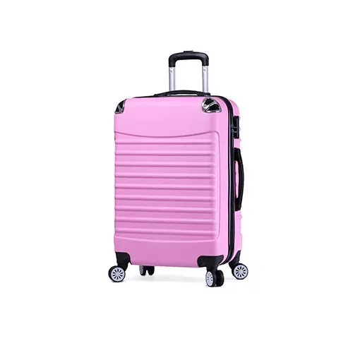 Pink KLQDZMS 2" 24 дюймов ABS+ PC чемодан на колёсиках, Дорожный чемодан, Спиннер, брендовая сумка на колесиках - Цвет: Pink