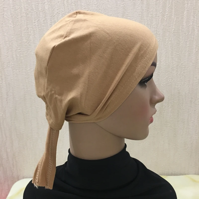 Полное покрытие Внутренняя мусульманская хлопковая хиджаб шапка мусульманская головной убор турецкий шарф мусульманский головной убор - Цвет: Khaki