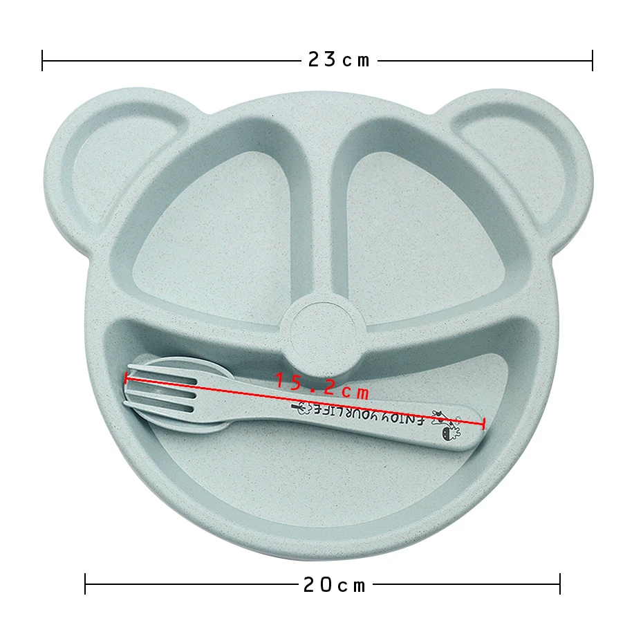 3 шт., детская чаша+ ложка+ вилка для кормления, посуда с героями мультфильмов для детей, посуда для еды, посуда для еды, антигорячая тренировочная тарелка для ужина, EcoFriendly