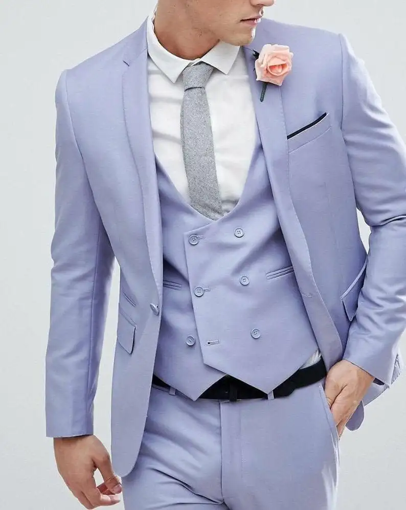 Classic Handsome Mens Pants Suits Casual 3 Pieces One Button Formal Party Made Vintage Grooms Tuxedos Blazer