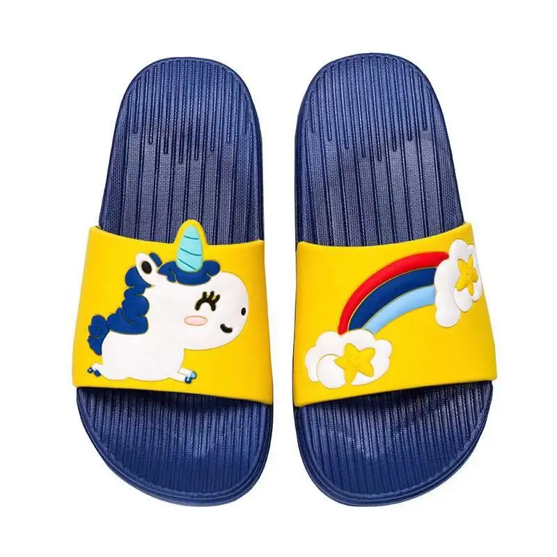 Baby Girls Cartoon Unicorn Toddler Beach Swimming Slippers Kids Boy Rainbow Shoes Children Summer Flip Flops Indoor Cute Sandals