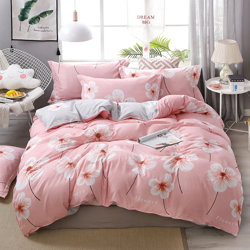 08 4 шт., розовый комплект постельного белья с клубничкой, kawaii, роскошное постельное белье королевского размера, детское одеяло, мягкое одеяло, хлопковый комплект постельного белья для девочки - Цвет: 08