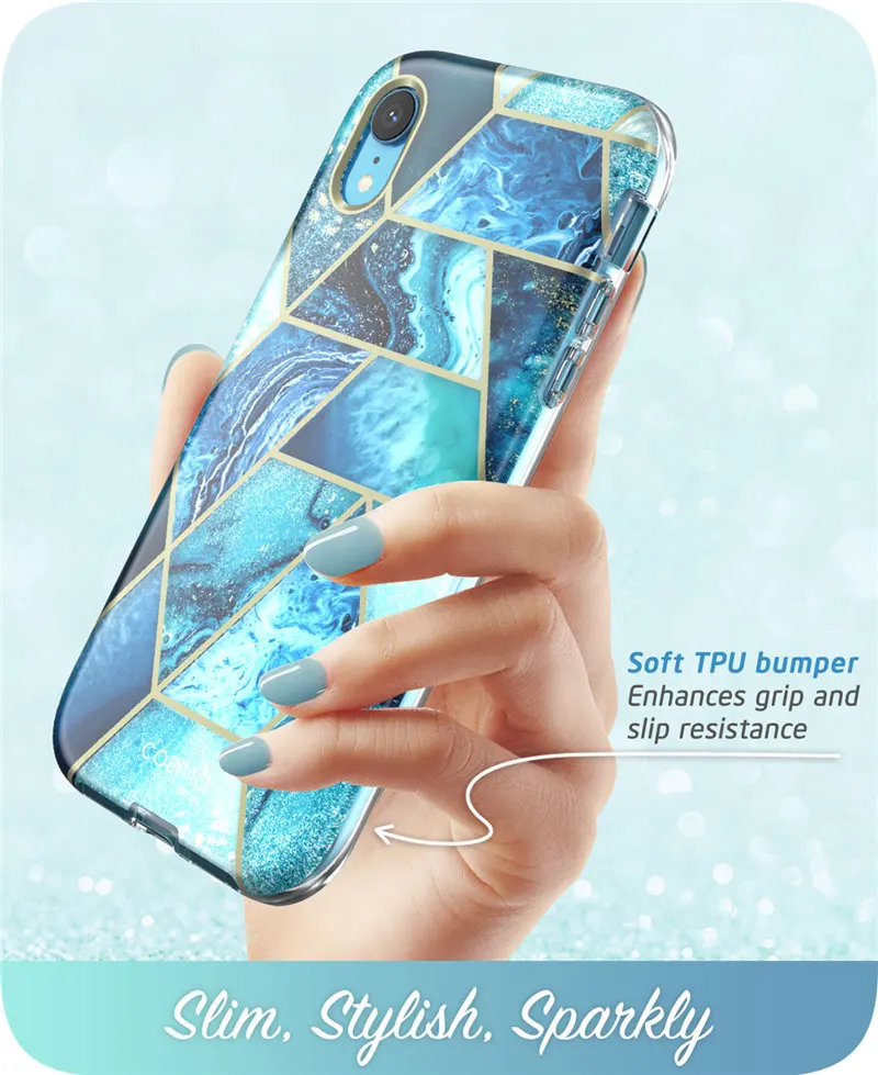 I-BLASON для iPhone XR чехол 6," Cosmo серия полный корпус блестящий Мраморный бампер чехол со встроенной защитной пленкой для экрана для iPhone Xr