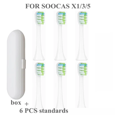 Сменные насадки для зубных щеток для Xiaomi Soocas X3 для SOOCAS/Xiaomi Mijia SOOCARE X3 насадки для электрической зубной щетки travle box - Цвет: A