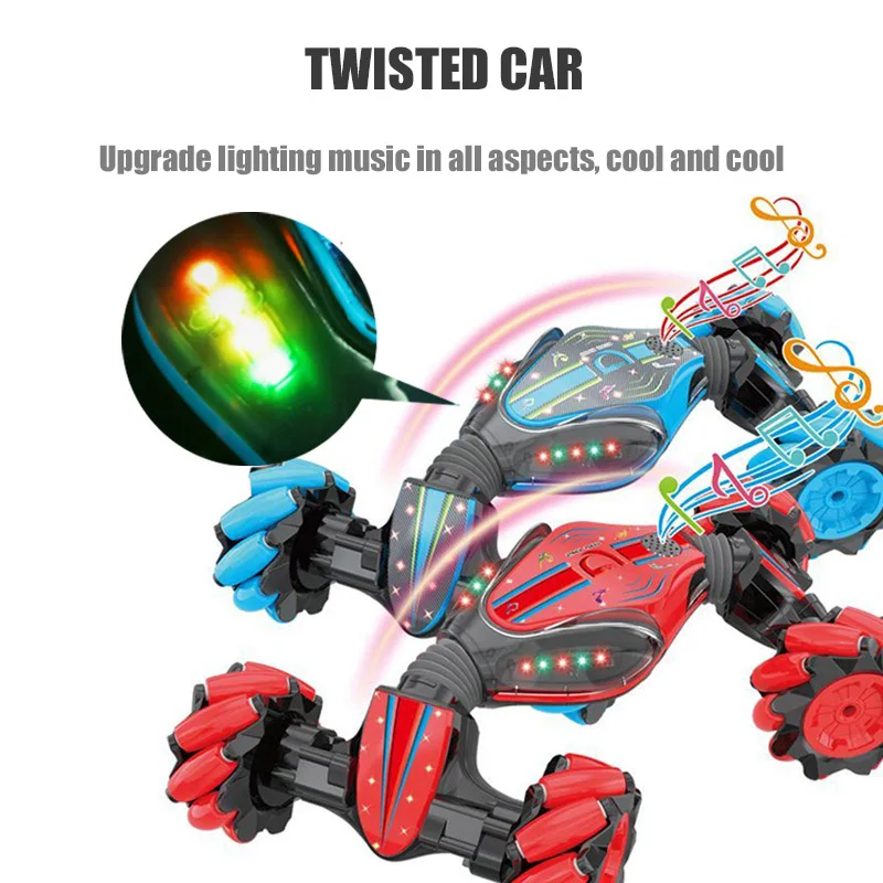 Gesture Sensing Stunt Remote Twisting Car Two Modes Control Car Children'S Light Music Drift Side Driving Vehicle Model For Kids