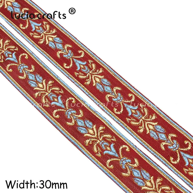 Lucia crafts 1 ярд/лот Этнические вышитые жаккардовые ленты отделка DIY для украшения ручной работы швейная одежда головные уборы Q0701 - Цвет: Style 5 30mm
