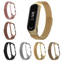 Сменный ремешок из нержавеющей стали для xiaomi mi Band 3 4 браслет ремешок для спортивных часов часы металлический ремешок на руку для xiaomi mi band 3 4