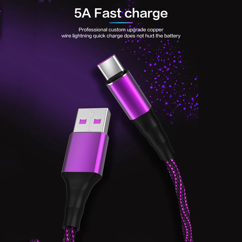 Кабель type C для huawei mate 30 Pro samsung s10 s9 Quick Charge 3,0 type C кабель для Xiaomi mi 9 Red mi Note 8 USB-C провод зарядного устройства