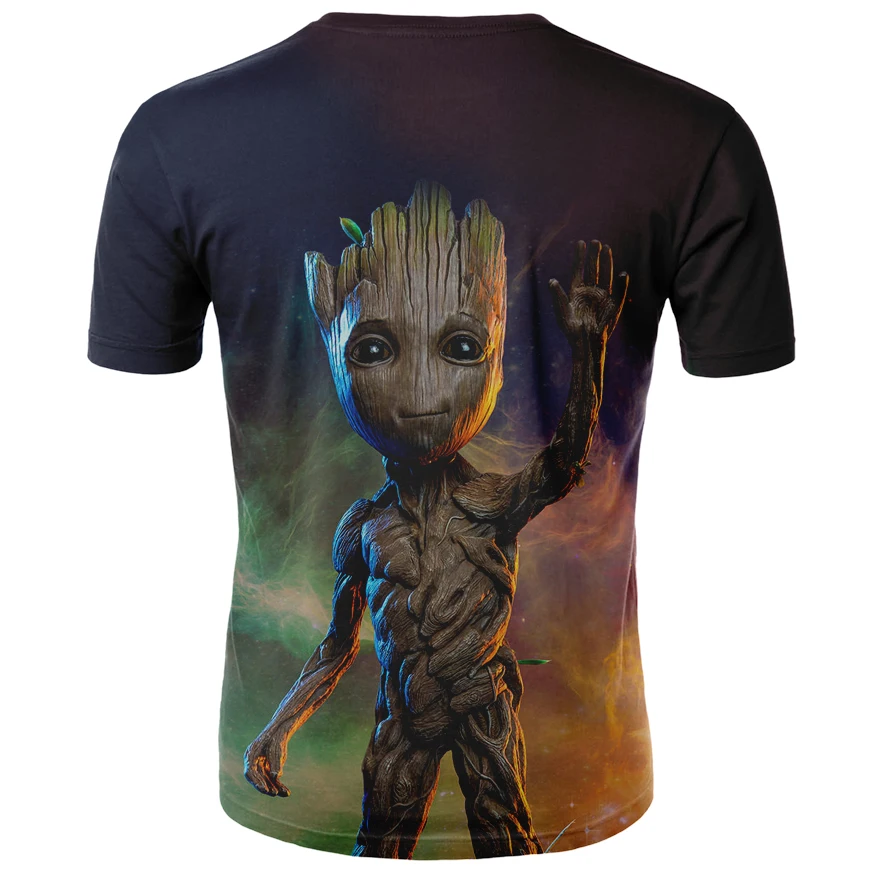 Groot 3D футболка аниме стражи Галактики Harajuku короткий рукав мужская и женская летняя обувь повседневная одежда Забавные топы в стиле хип