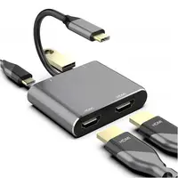 Typ C HD Adapter 4K USB C zu Dual HDMI-kompatibel USB 3,0 PD Ladung Port USB-C Konverter für MacBook Samsung Dex Galaxy S10/S9