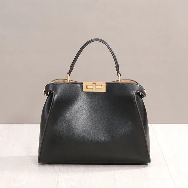 Luxury Design Handbag Cow Leather Women Bag Swivel Buckle Large Kitten Bag Cowhide Ladies Messenger Bag Single Shoulder Bag 2020 1