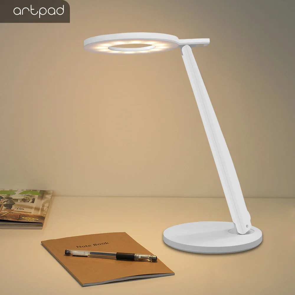 Artpad 7W Modern White Rechargeable Desk Lamp USB Charge Touch Dimmer 9