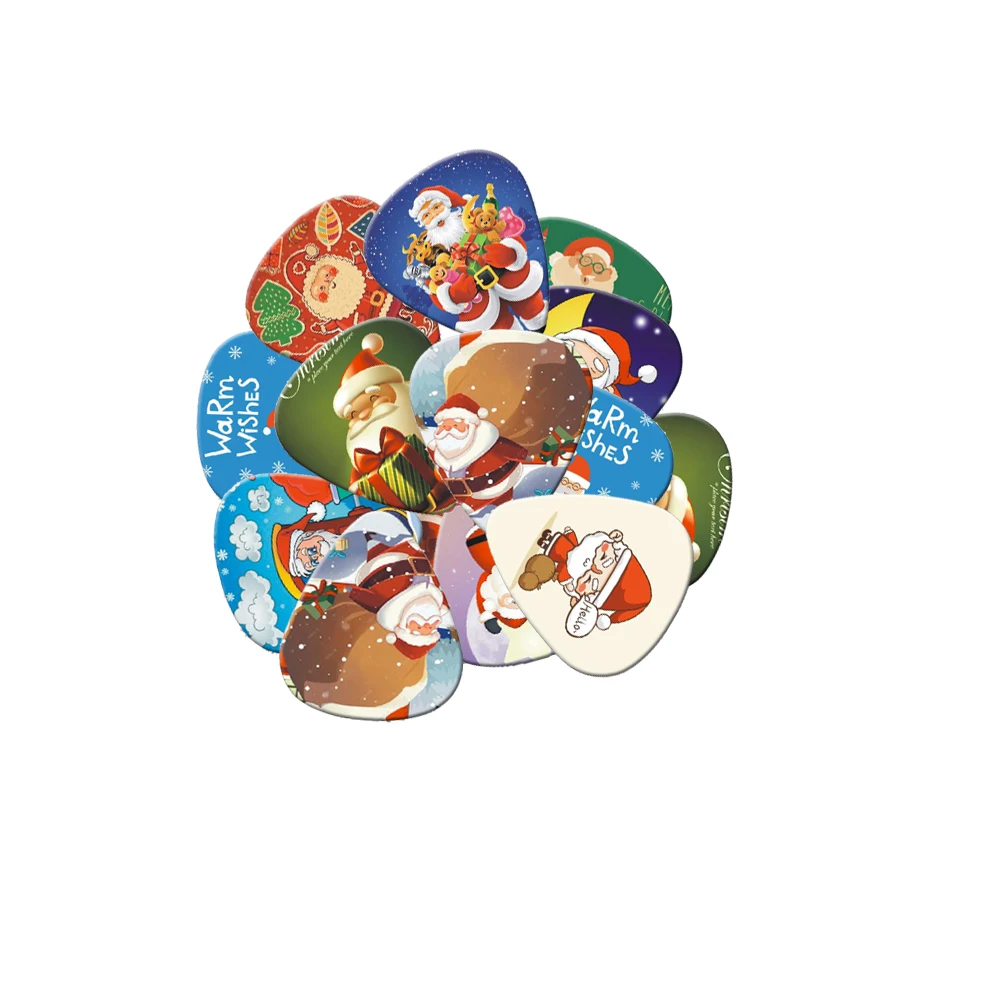 0.71mm Christmas Santa guitar picks two side pick instruments guitar picks earrings DIY Mix pick accessories SOACH 10PCS