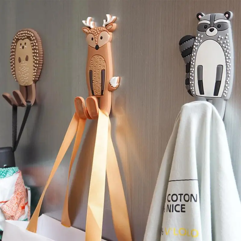Magnetic Hooks Cute Removable Fridge Sticker Refrigerator Message Magnet Coat Hanger Key Holder Storage (Hedgehog)
