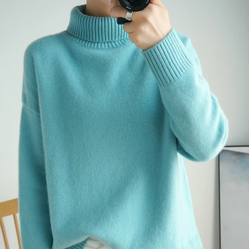 Winter Women's Mock Neck Fleeced Sweatshirt Long