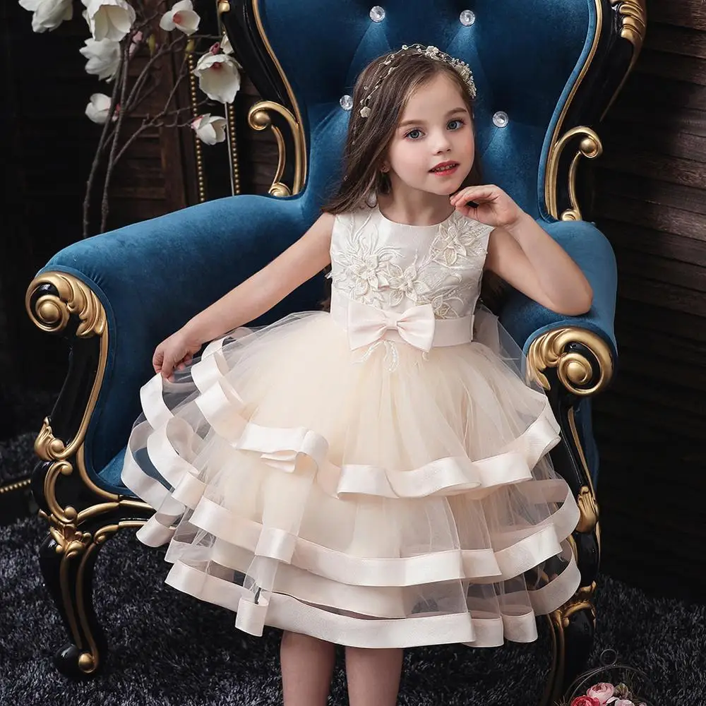 

New Baby Kids Christmas Dress For Girls Tutu Cake Princess Dress Flower Girls Wedding Dress Children Formal Prom Evening Party