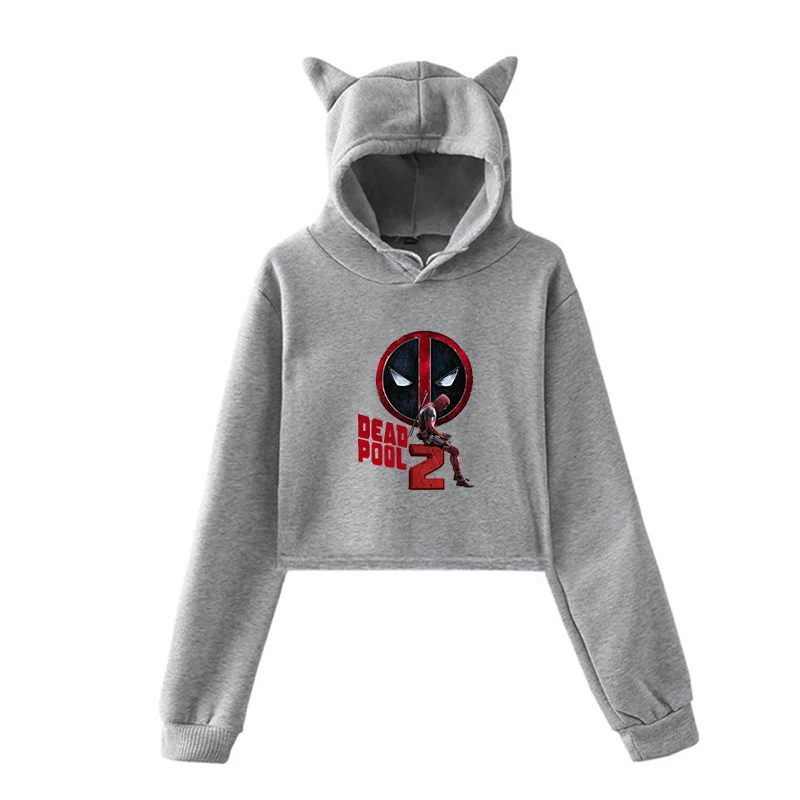 Kawaii Deadpool толстовки Харадзюку женская розовая одежда kpop толстовки Одежда для девочек уличная одежда зимние топы с длинными рукавами - Цвет: 4