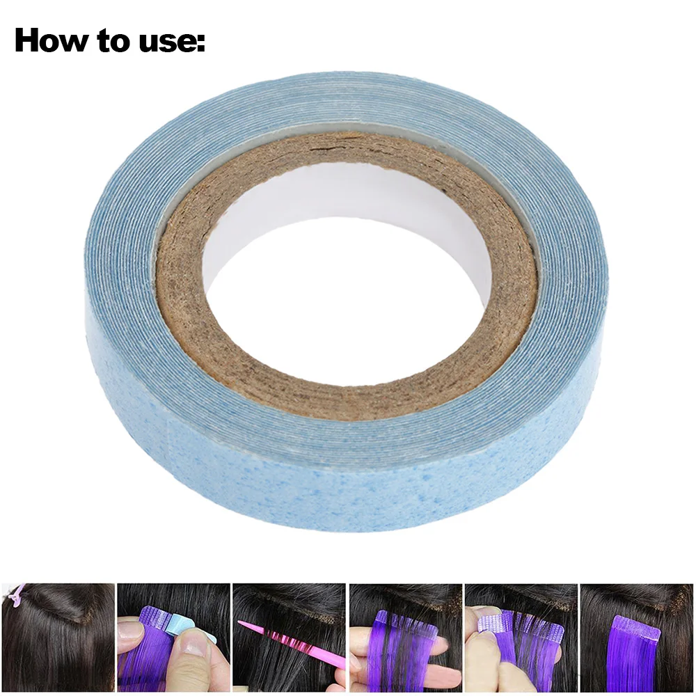 

1 Roll 0.8cm 3 yards Hair Tape Double-sided Adhesive Glue For Hair Extension Toupee Lace Wigs Waterproof Hair Art Tools