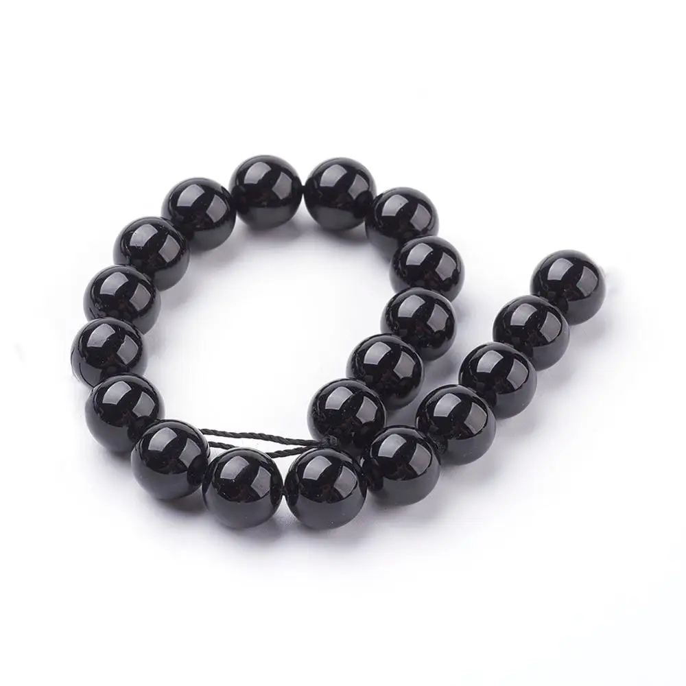 

Round Black Natural Tourmaline Beads Strands Loose Round Beads for Jewelry Making, 4mm 6mm 8mm 10mm, hole: 1mm