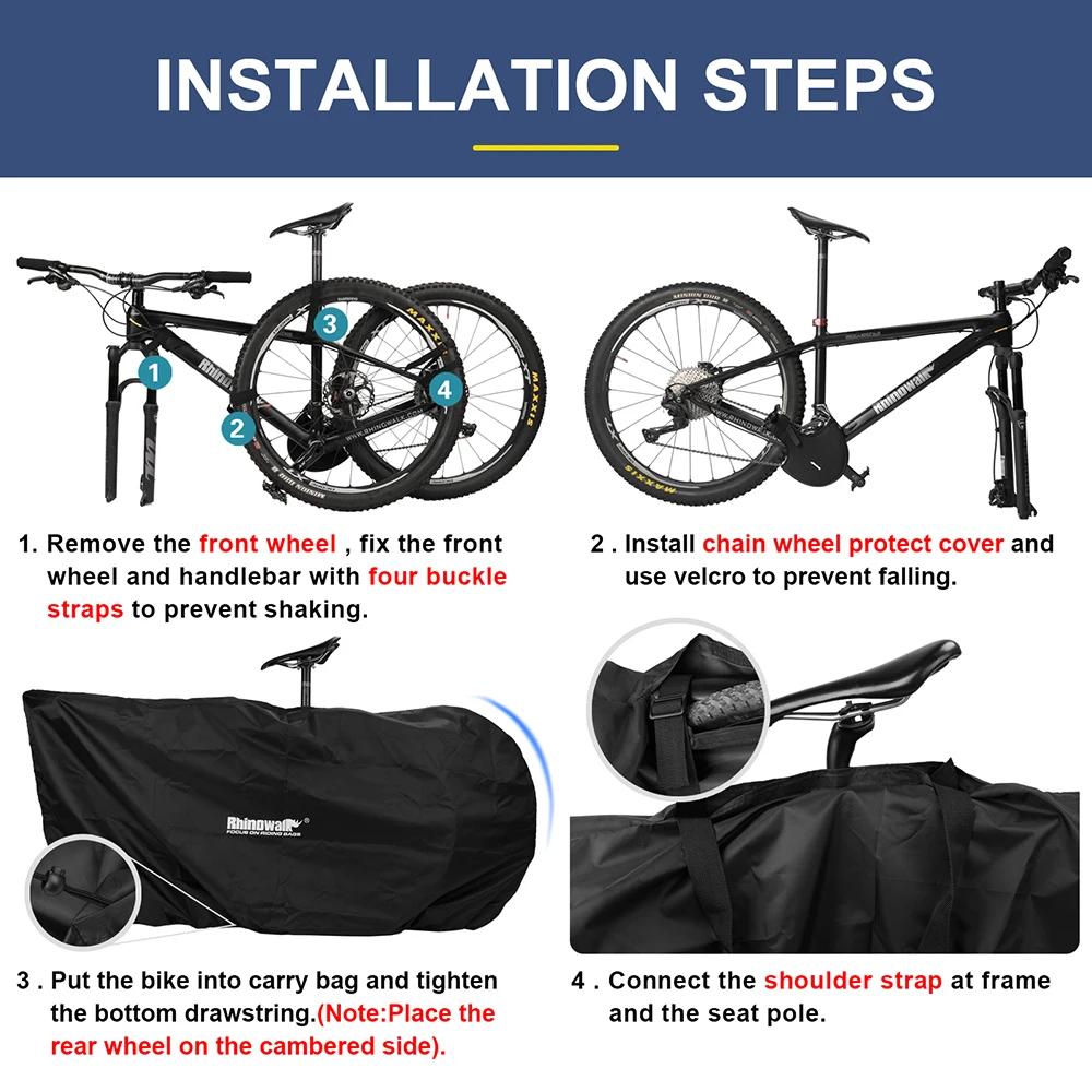 Rhinowalk bike carry bag for 26-27.5 Inch Portable Cycling Bike MTB 700C Travel Bycicle Accessories Outdoor Sport