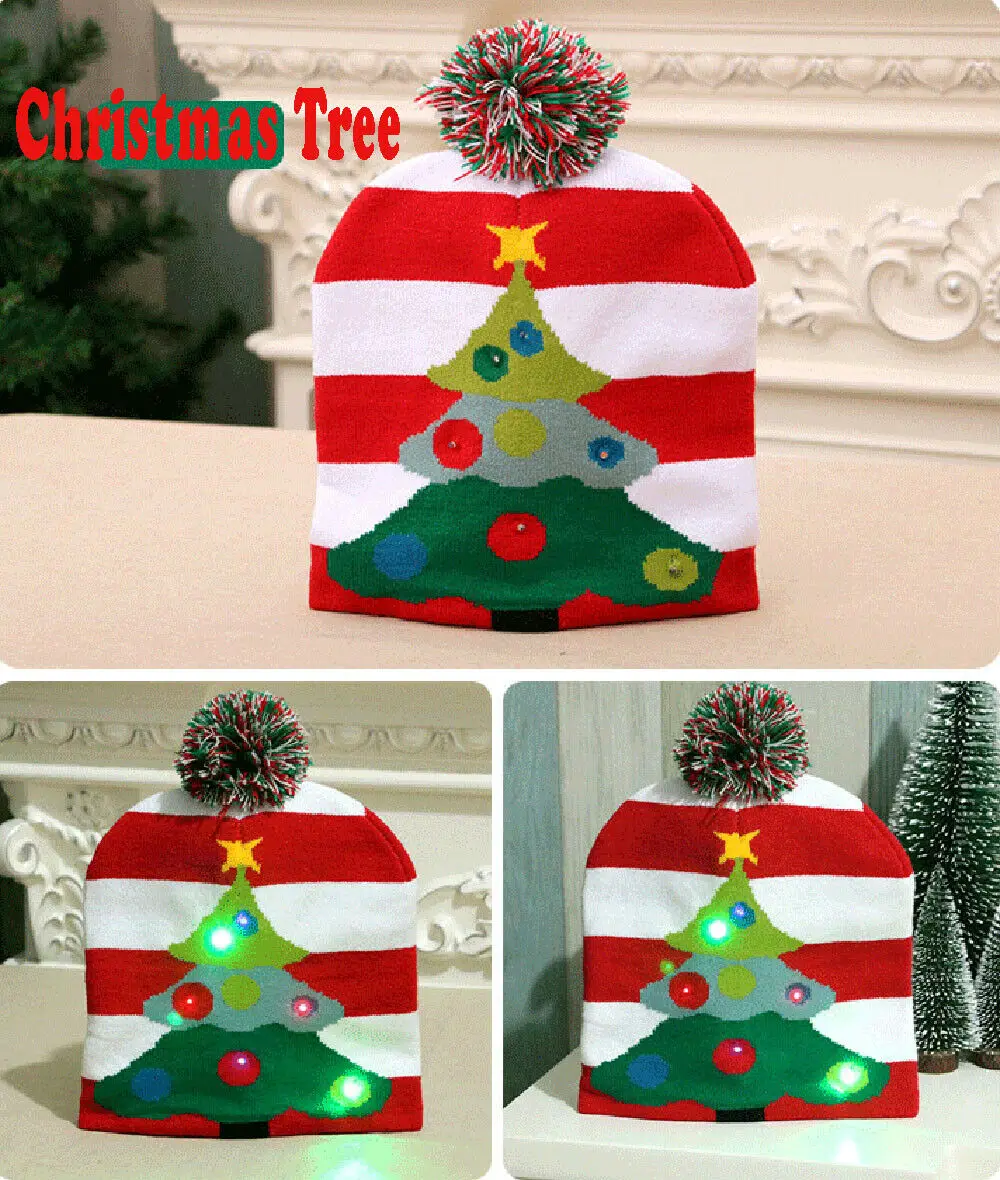 Christmas Tree Рождественская шапка унисекс; Рождественский подарок для всей семьи Санты для взрослых и детей; вечерние праздничные принадлежности - Цвет: Christmas Tree