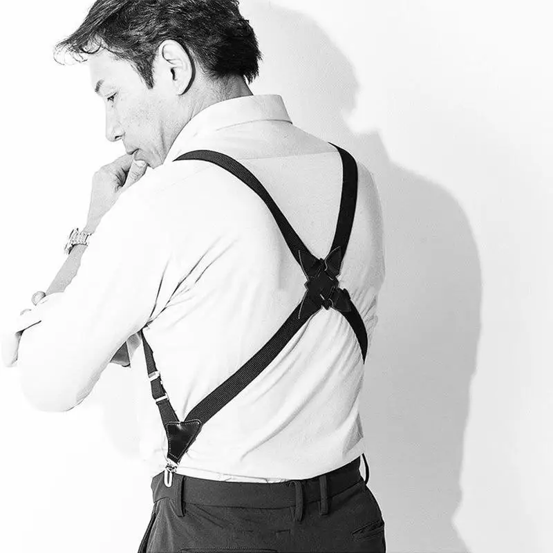 Adjustable X-Back Men's Suspenders with Durable Shirt Clips7