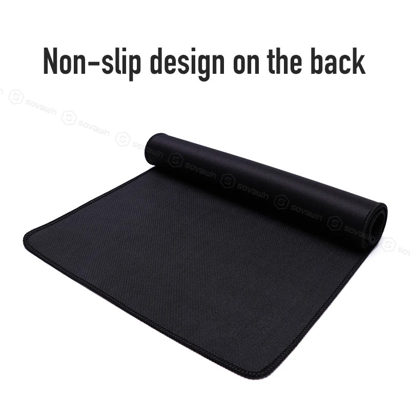  Sovawin Black Gaming Mouse Pad Natural Rubber Locking Edge Keyboard Pad Mat Anti-slip Mousepad Game