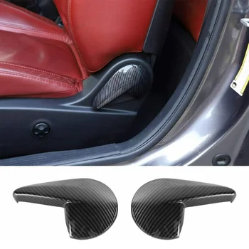 

2pcs/set Carbon Fiber Style Car Seat Adjustment Handle Cover Trim For Dodge Challenger 2010-2019 High Quality ABS Cover Trims