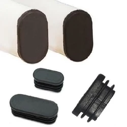 Embouts antidérapants en plastique noir, 10 30mm, 10 pièces, Ellipse, bouchons de Tube, Anti rouille, protection du sol, bouchon 