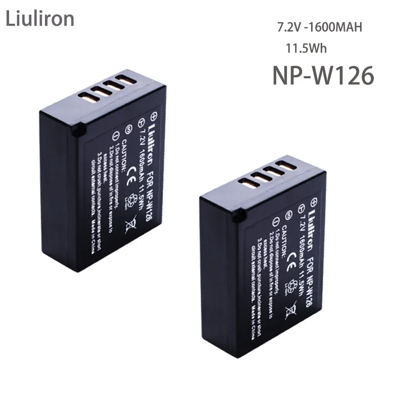 2battery 4 х 7,4 V 1600 мА/ч, NP-W126 NP W126 Камера Батарея для цифровой фотокамеры Fuji X100F XT20 XPro1 Pro2 XE1 XE2 XA1 XA2 XT2 XT10 XM1 XM2 XT1 HS33 30; большие размеры 35-50 - Цвет: 2battery