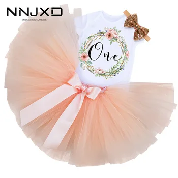 

One Year Birthday Girl Outfit Anniversaire Fille Princess Baptism Girl Dress For Newborns Clothes 1st Toddler Kids' Dresses