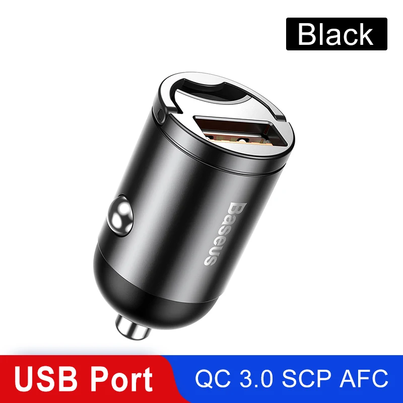 Gray 1 USB Baseus Quick Charge 4,0 3,0 USB C автомобильное зарядное устройство для huawei P30 Xiaomi Mi9 мобильный телефон QC4.0 QC3.0 type C PD 3,0 Быстрая зарядка автомобиля - Тип штекера: Gray 1 USB