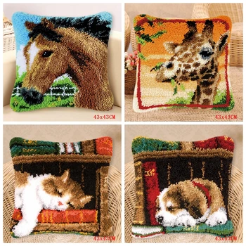 

Cat Carpet Embroidery Pillow Foamiran For Needlework Kit knooppakket kussen Smyrna knoop kussen pakket Cushion Button Package