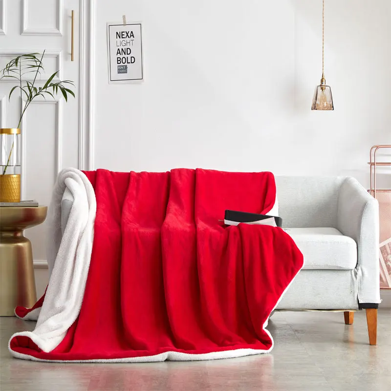 

Double-layer thickened small blanket sofa cover blanket lamb velvet coral velvet office siesta air conditioning blanket quilt