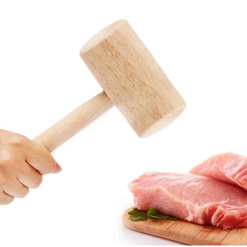 Wooden Meat Hammer Dual-side Meat Kitchen Wooden Crab Lobster Mallets Seafood Tool Carving Tool Jewelry Making Hammer