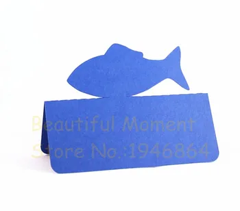 

50Pcs/Lot Fish Shape Party Cards Table Mark Wine Glass Name Place Card Birthday Wedding Event Party Bar Decorations Party Gift