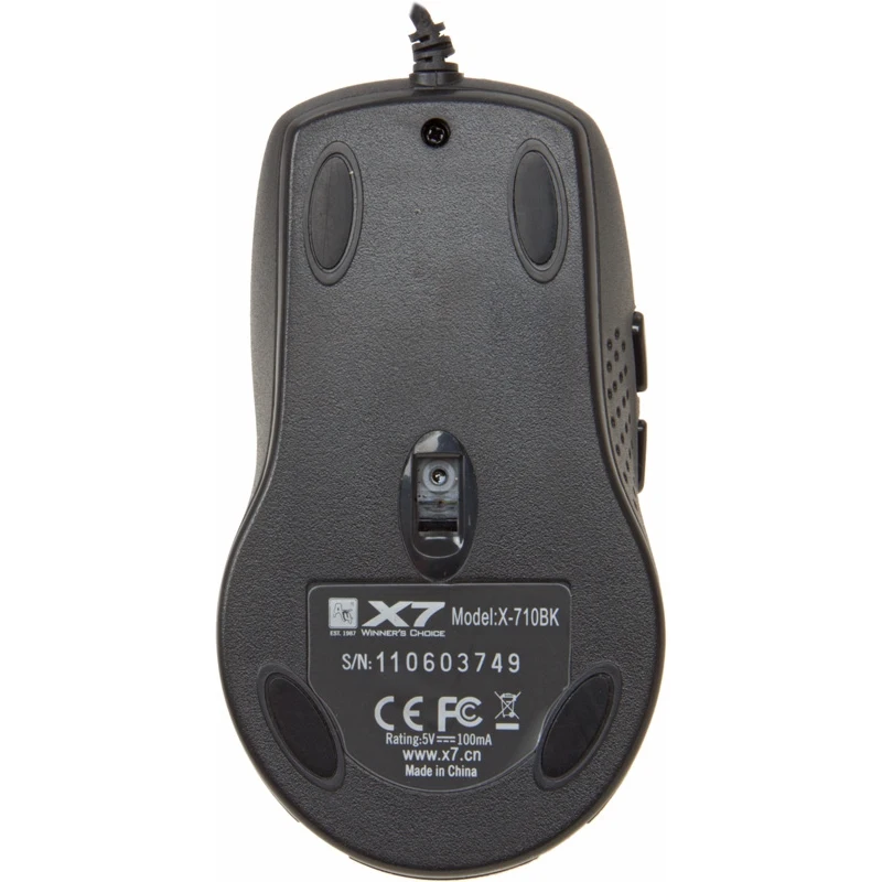 Мышь A4 X-710BK, проводная, USB, черный