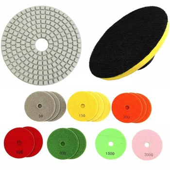 

Finishing Diamond Polishing Pad Tool Parts 16pcs Kit 100mm Granite Marble