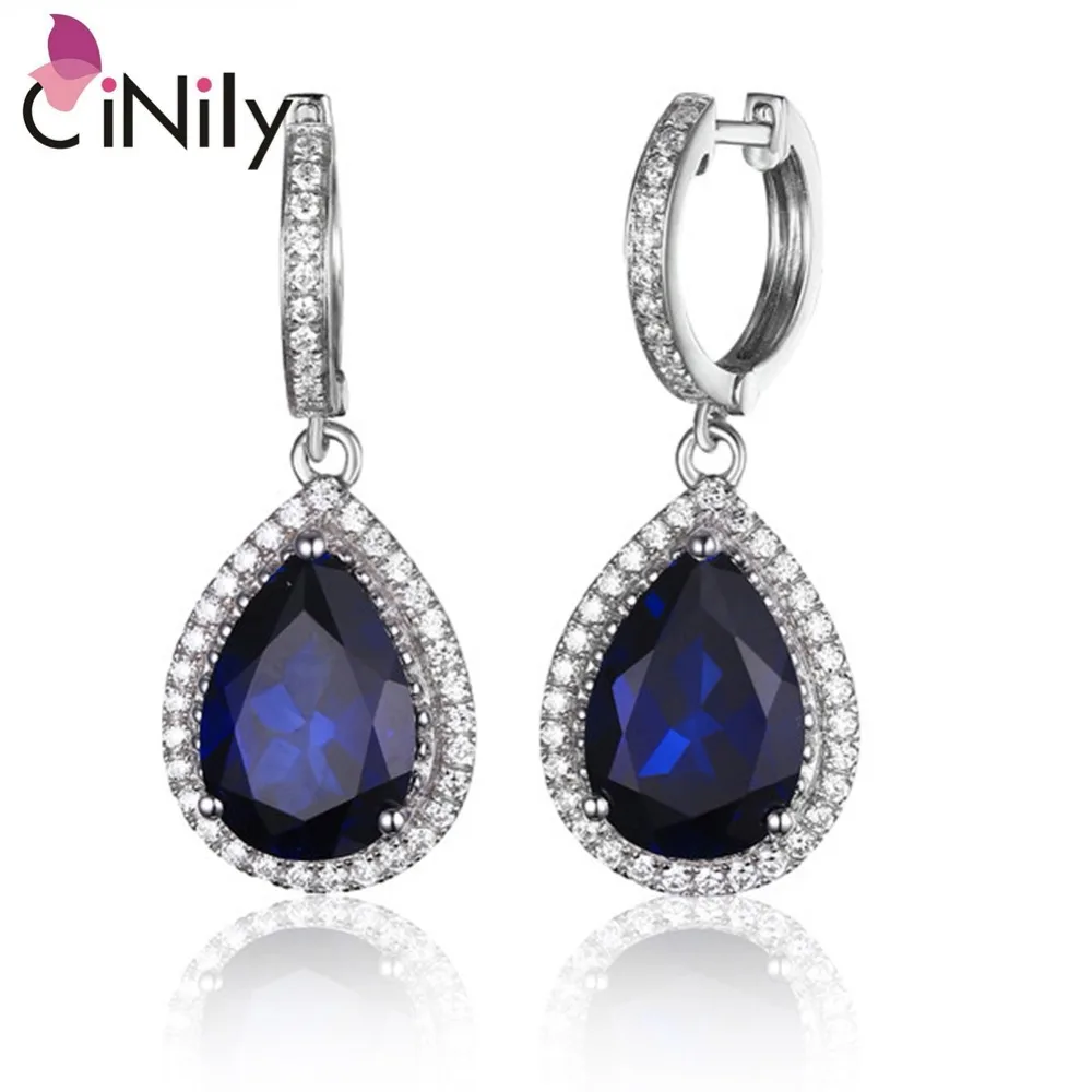 Женские Разноцветные серьги CiNily капельки из цельного серебра с кубическим