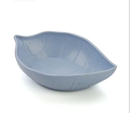 Blue Креативное блюдце в форме листьев из пшеничной соломы для дома, кухни, салат из соевого соуса, васаби, закуски, экологически безопасные столовые приборы, тарелка для маленьких блюд - Цвет: Blue