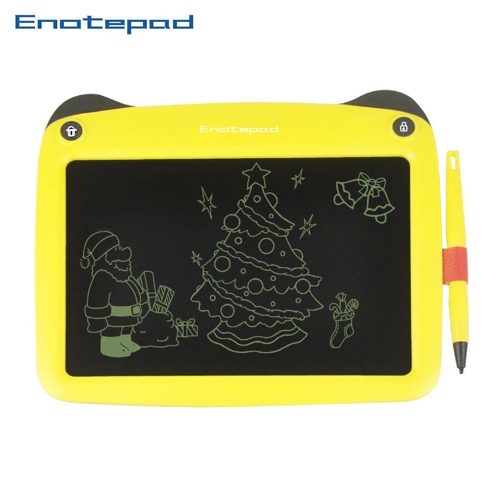

Enotepad LCD Writing Tablet Kids Drawing Board Pads 9 Inch Portable Graphic Board with Erase Lock Button Yellow