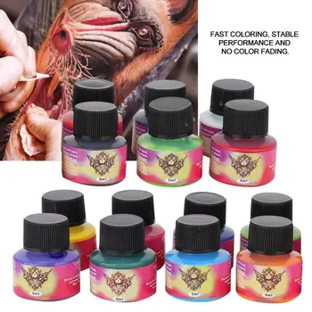 

14 Colors Tattoo Inks Set Long Lasting Tattoo Pigment Practice Ink Accessory Body Paint Tattoo Inks Pigment 5ml/Bottle
