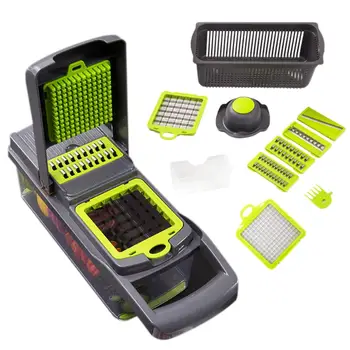 

7-in-1 Kitchen Chopping Artifact Set Multi-function Diced Potato Vegetable Fruit Shred Slicer Cutter Grater Household Kitchen Gr