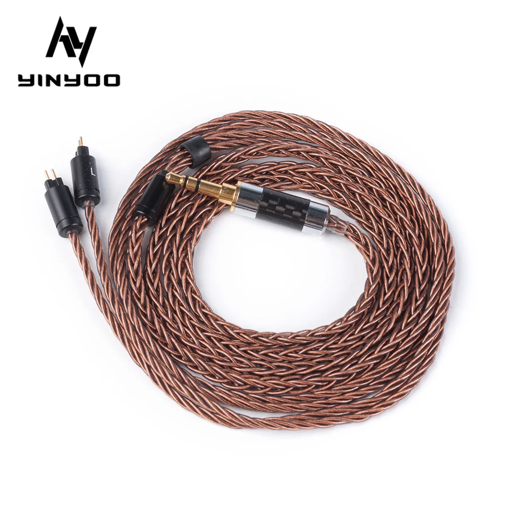 Новый Yinyoo 8-ядерный медный кабель высокой чистоты с MMCX/2PIN 2 5/3 5 разъемом для KBEAR Diamond