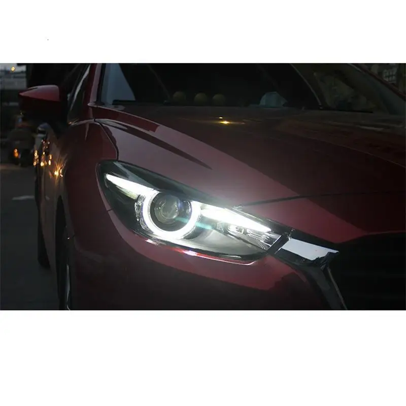 Neblineros Led Para Авто дневные ходовые Боковые указатели поворота передние противотуманные фары автомобильные фары в сборе для Mazda Axela