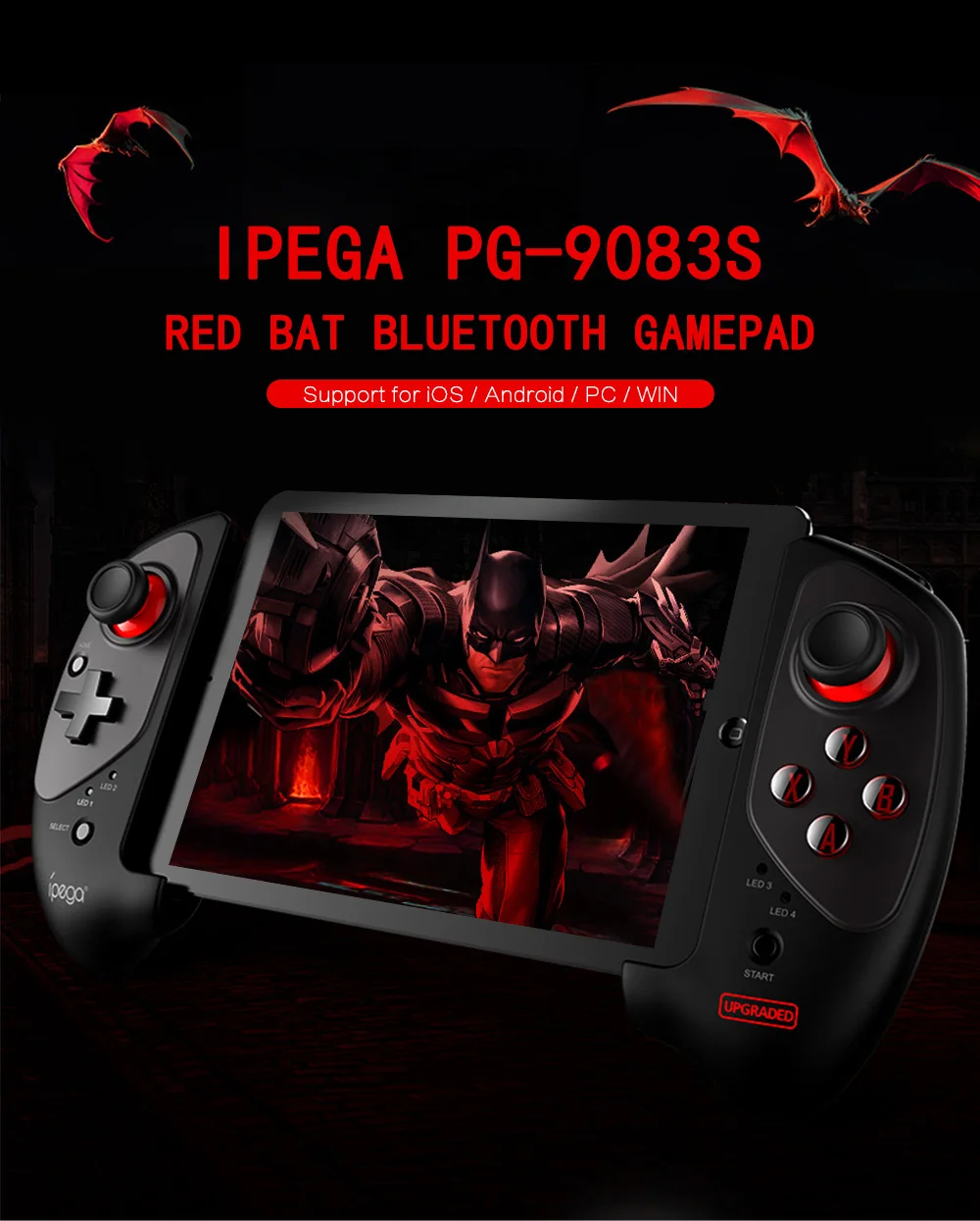 Upgraded Ipega 9083S Wireless Game Controller Bluetooth Gamepad for iOS / Android PG-9083S Telescopic Handle Pad