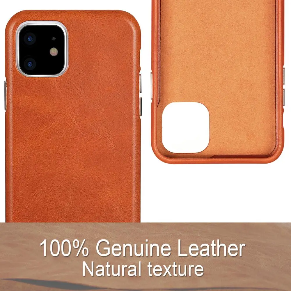 Jisoncase кожаный чехол для iPhone 11 Ультратонкий из натуральной кожи противоскользящий